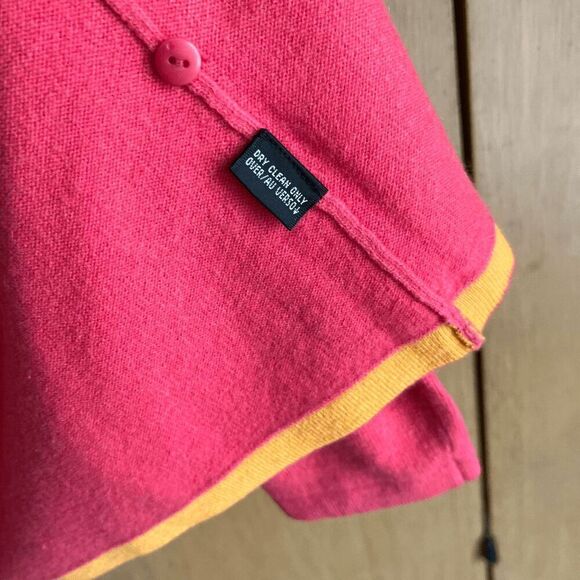 Pink & Peach 100% Cashmere Cardigan - Linda Allard Ellen Tracy - M - Picture 7 of 10